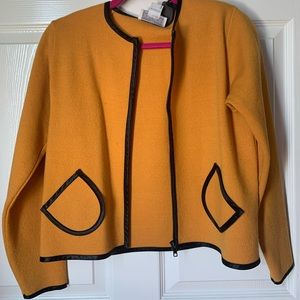 Vintage Yellow and Black zip up wool jacket